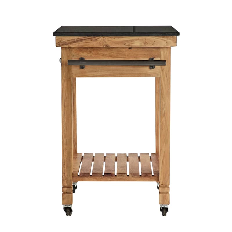 Brown Wood Coastal Kitchen Cart 35 x 25 x 23 - 25 x 23 x 35