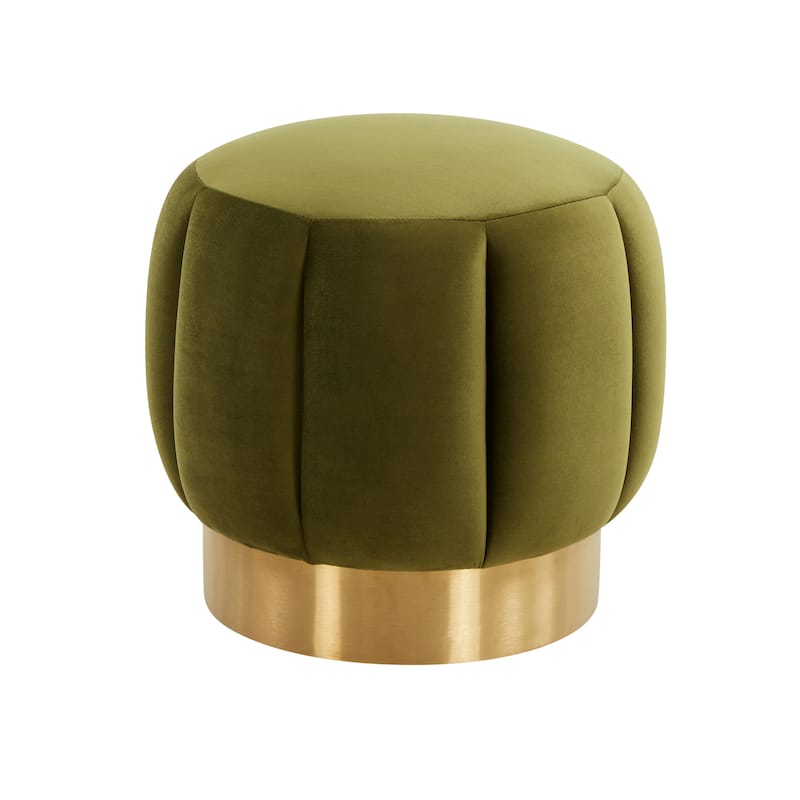 SAFAVIEH Couture Altje Channel Tufted Ottoman - 18.9" W x 18.9" L x 18.5" H - 19Wx19Dx19H