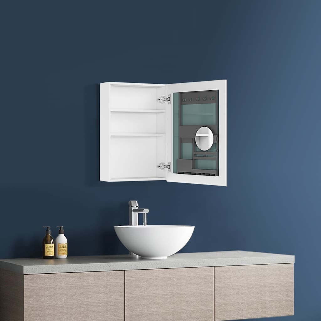 Topcraft Frameless Mirrored Medicine Cabinet in White