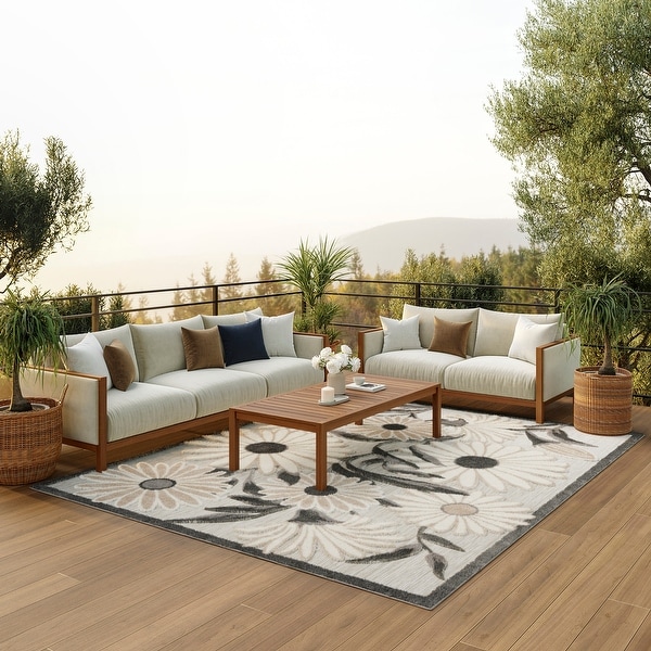 イナオ×2 アネッサ&ラボラボ Nourison Aloha Indoor/Outdoor Floral Area Rug - On Sale - Bed Bath