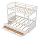 preview thumbnail 15 of 13, Wood Bunk Bed with Trundle and Drawers, White