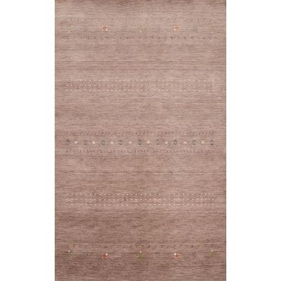 Hand Knotted Oriental 100% Wool Carpet Tribal Animal Pictorial Brown Gabbeh Area Rug - 7' 9'' X 5' 0''