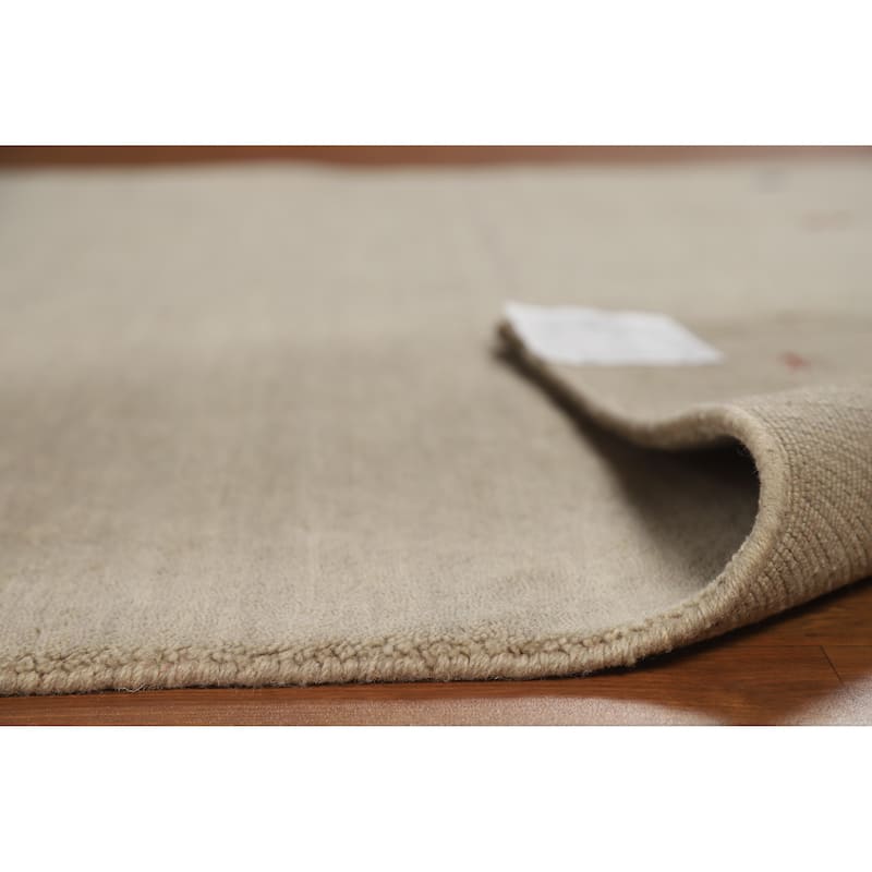 Hand Knotted Oriental 100% Wool Carpet Tribal Animal Pictorial Beige & Ivories Gabbeh Area Rug - 7' 7'' X 5' 4''