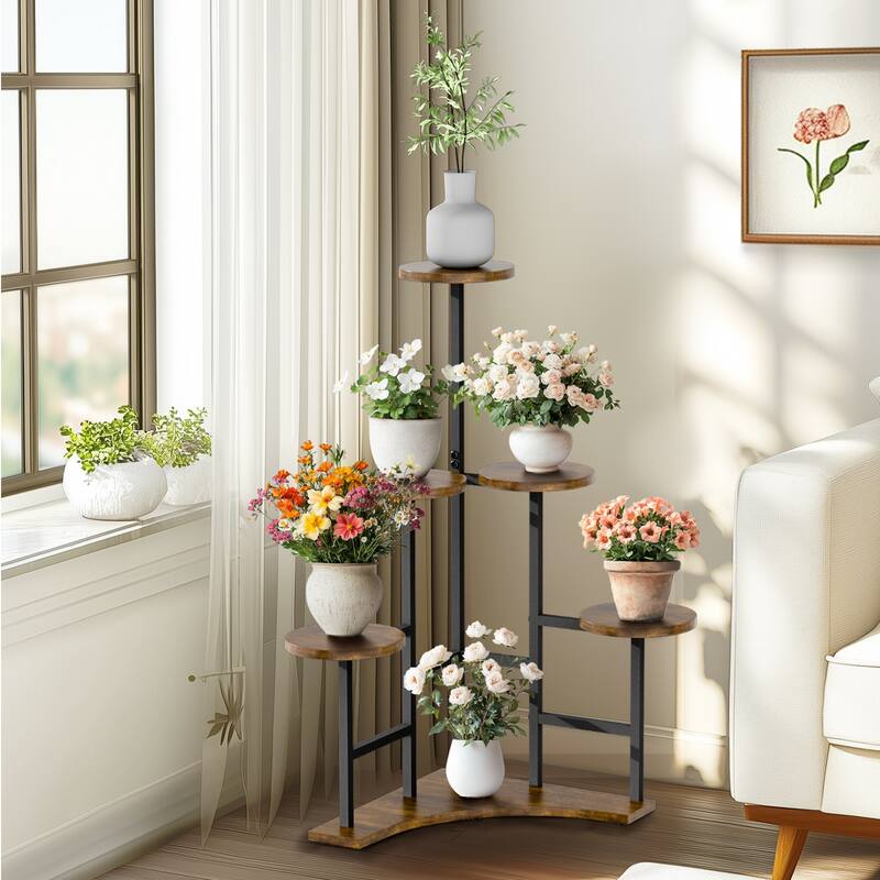 Tall Multiple Potted Corner Plant Stand Holder