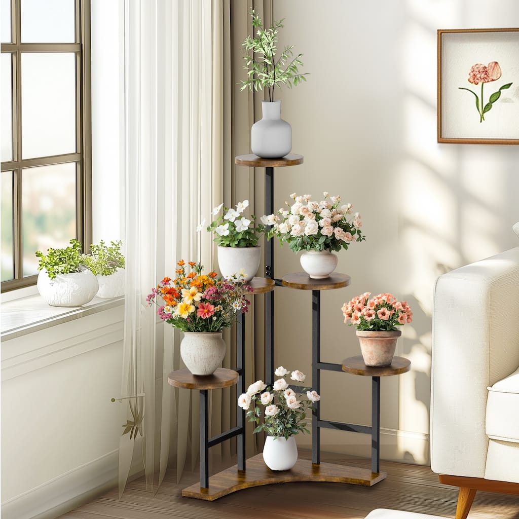 Tall Multiple Potted Corner Plant Stand Holder
