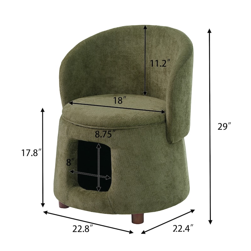 Christopher Knight Home - Modern 2-in-1 Acacia Upholstered Accent Chair with Hidden Pet-Friendly Nook & Convertible Storage Seat