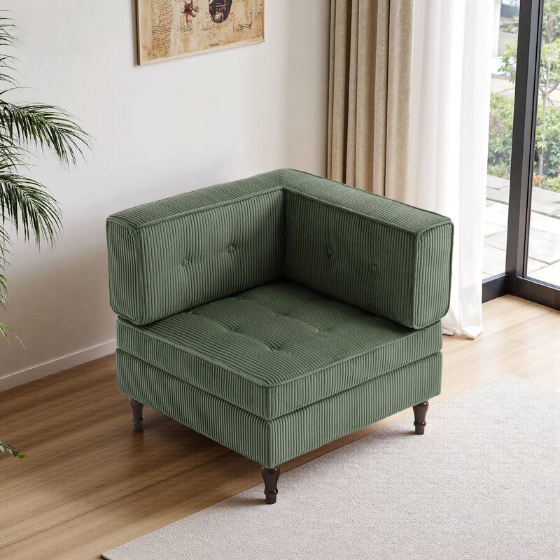 UIXE Corduroy Modular Corner Sofa Lounge Corner Arm Chair