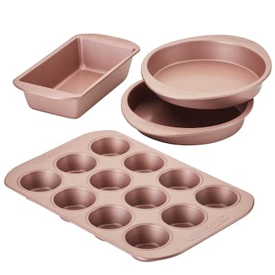 Farberware Nonstick Bakeware Set, 4-Piece, Rose Gold