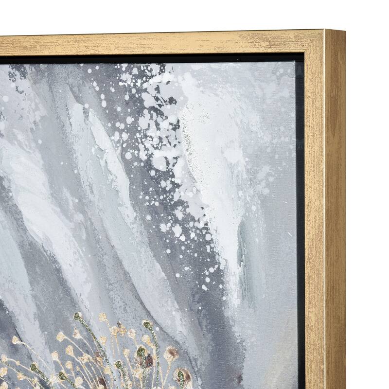 Elk Home Bowie Bloom Gray Fabric 23.5 Inch Wide Wall Art