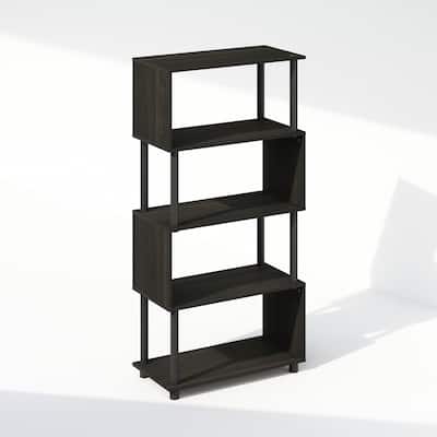 48 in. Tall Espresso Wood 5-Shelf Bookcase