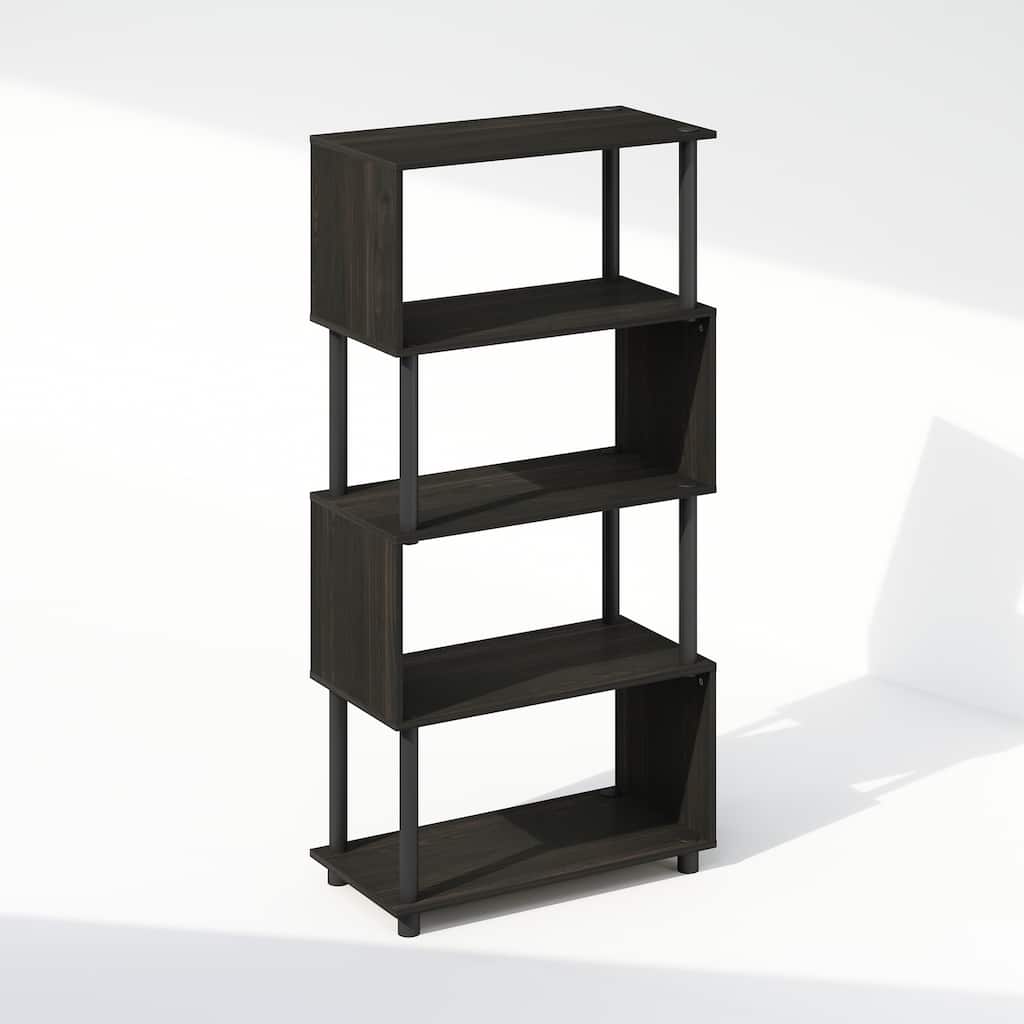 48 in. Tall Espresso Wood 5-Shelf Bookcase