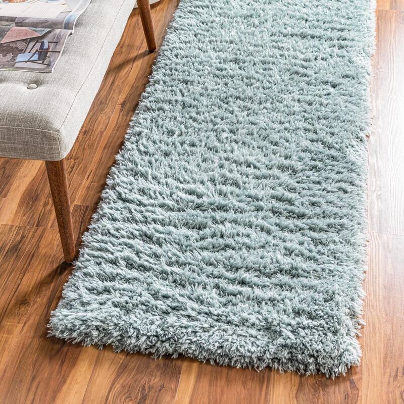 Shag Arum Shag Collection Area Rug - 2'7"x13' - Slate Blue