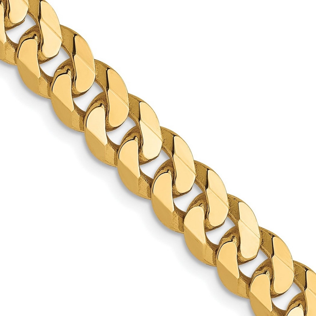 Curata 10k Yellow Gold 6.1mm Flat Beveled Curb Chain Bracelet