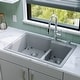 preview thumbnail 5 of 59, Karran 33" Top Mount Large/Small Bowl Quartz Kitchen Sink Kit - 33" x 22" x 9"