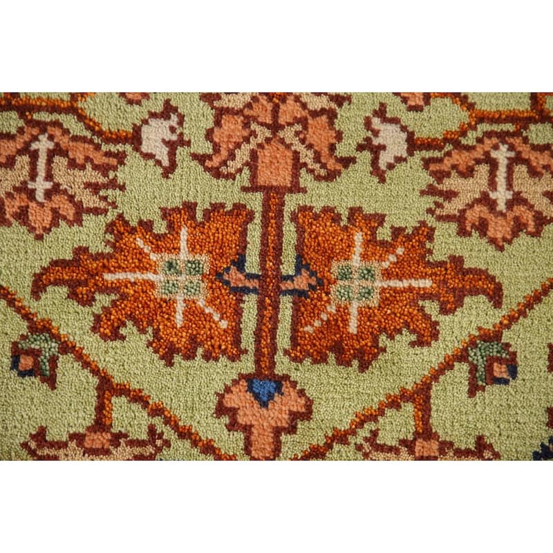 Light Green Oushak Accent Rug Hand-Knotted Wool Carpet - 2'11"x 4'11"