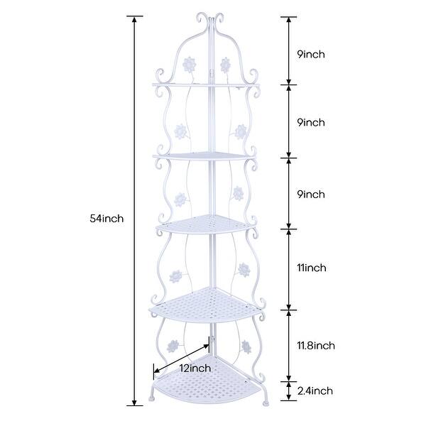 Picture of Folding Metal Corner Shelf Display Organizer Rack for Kitchen Bathroom ...