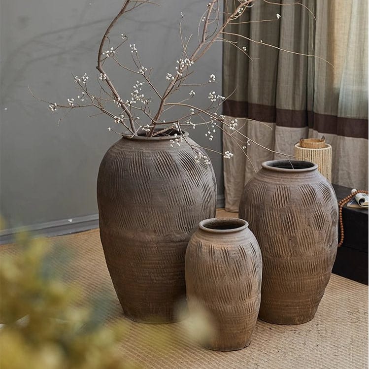 RusticReach Large Floor-Standing Clay Pot