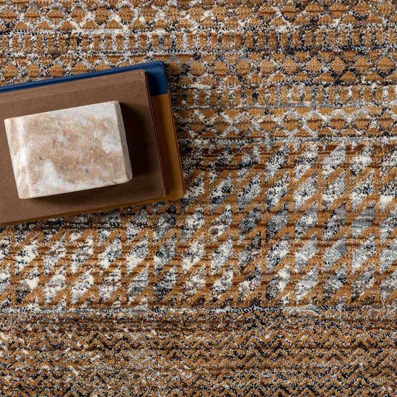 Nuloom Lavender Geometric Fringe Area Rug