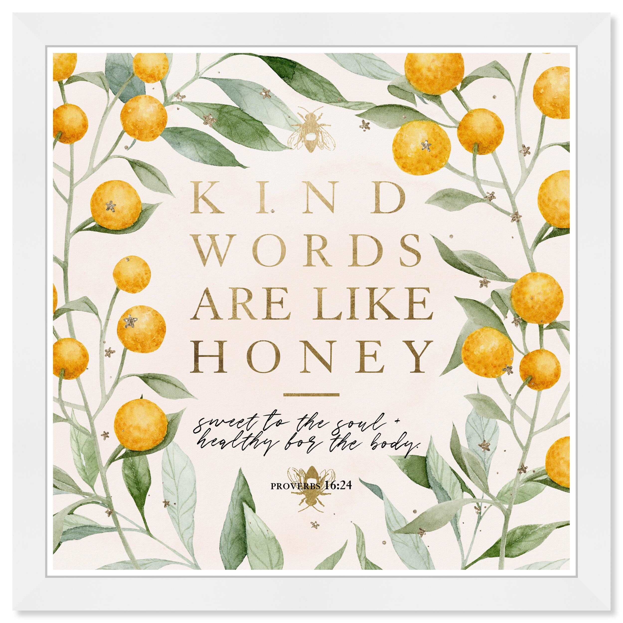 Shop Wynwood Studio Kind Words Honey Typography And Quotes Wall Art Framed Print Love Quotes And Sayings Green White Overstock 31292777