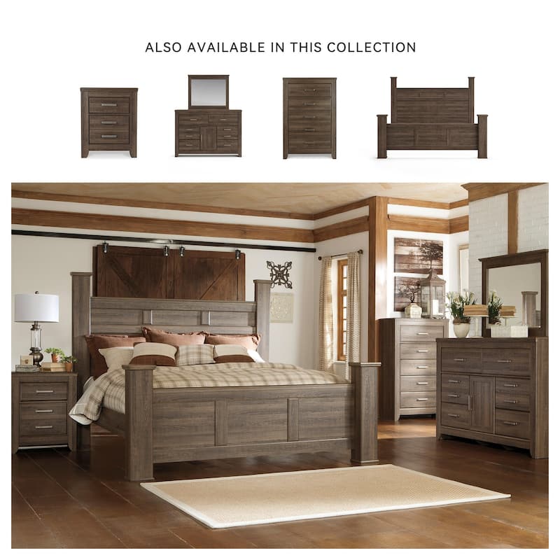 Juararo Dark Brown Poster Bed