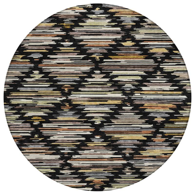 Machine Washable Indoor/ Outdoor Modern Trellis Chantille Rug