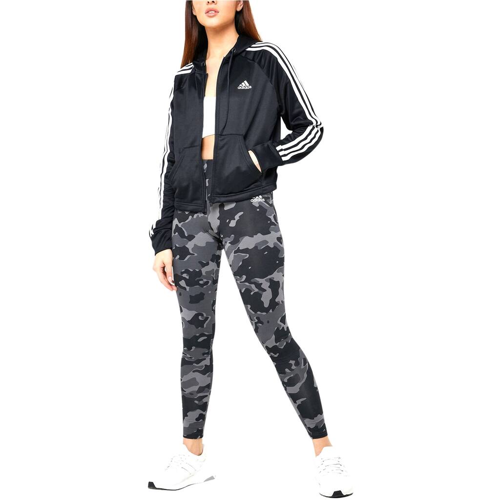 Adidas Womens 2 Pc Active Track Sweatsuit,, Black, Medium