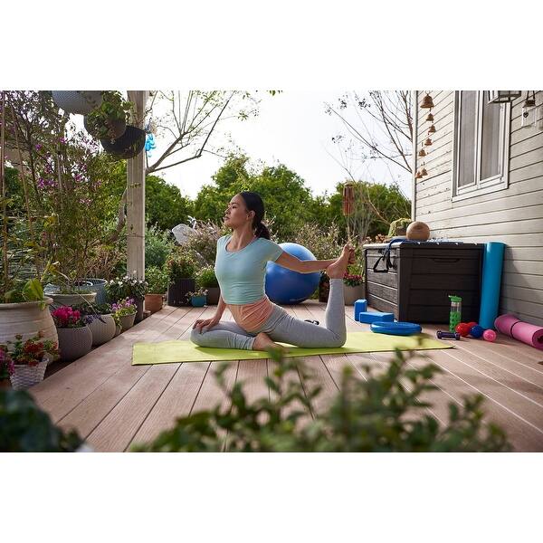 Shop Keter Brightwood 120 Gallon Outdoor Plastic Storage Deck Box Brown Overstock 12171706