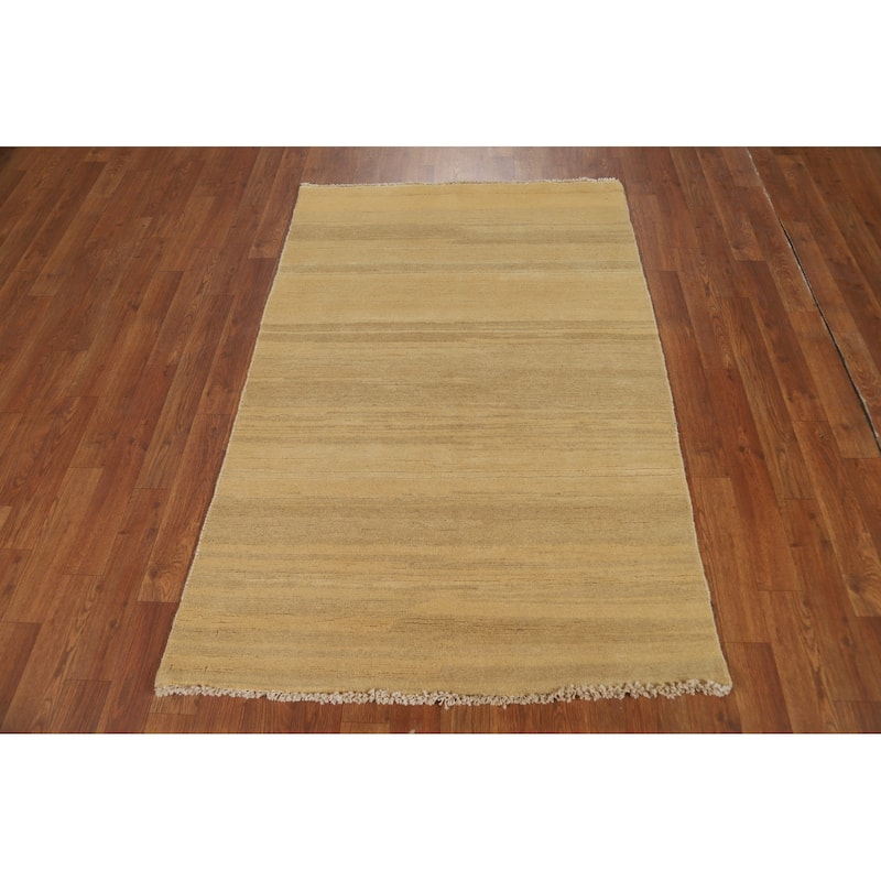 Striped Modern Gabbeh Oriental Foyer Rug Handmade Wool Carpet - 3'3"x 4'11"