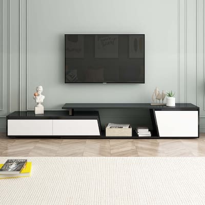 Modern Minimalist Rectangle Extendable TV Stand Up to 100"