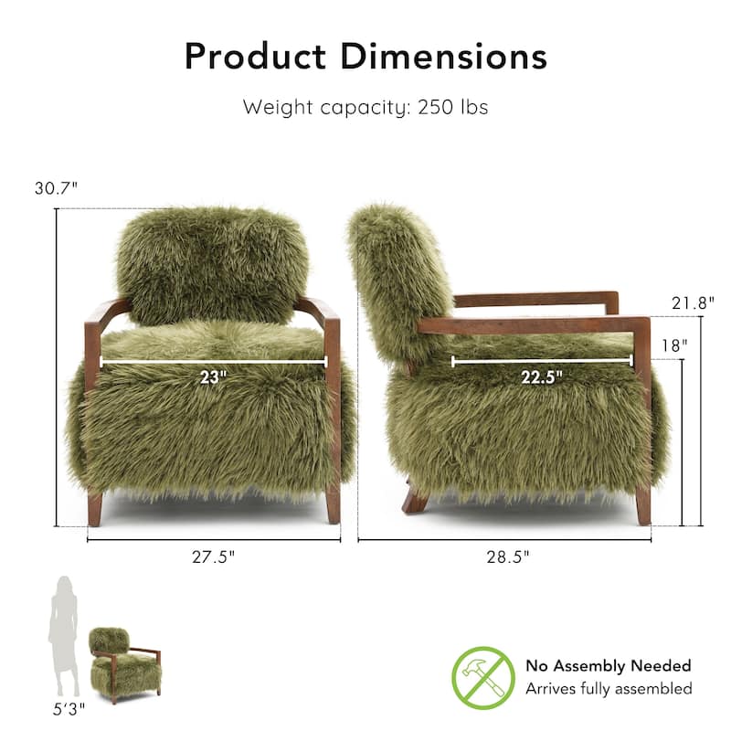 Furniture of America Lumir Modern 28-inch Faux Fur Accent Arm Chair