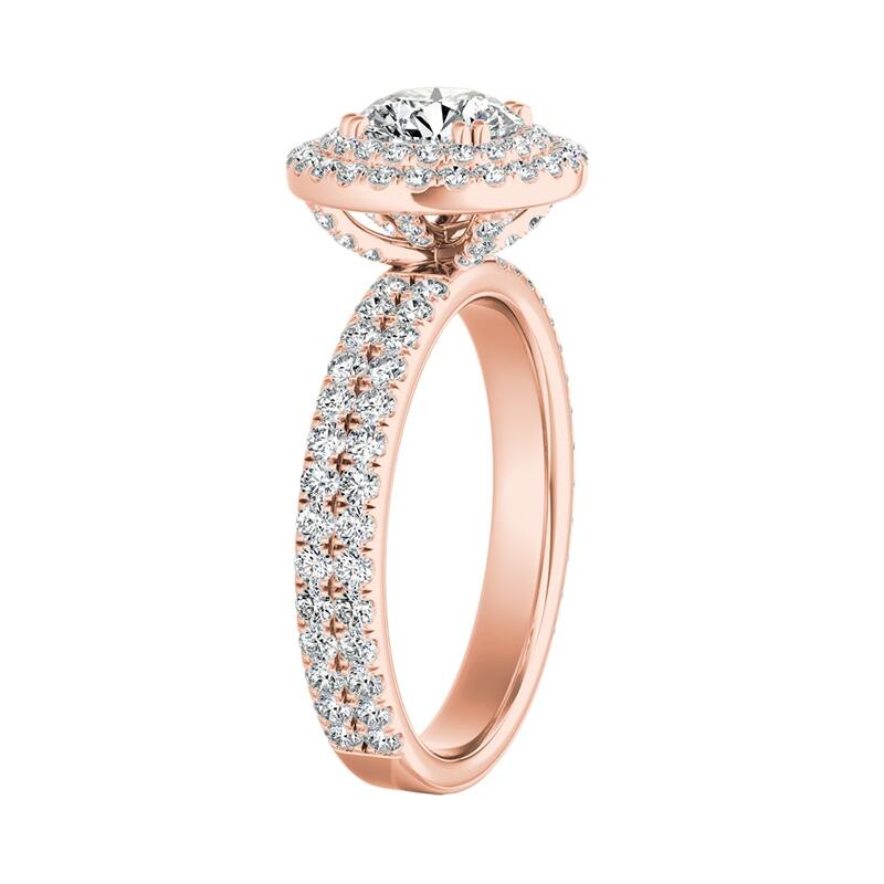 Auriya 14k Gold 2ct Moissanite Halo Diamond Engagement Ring 9/10ctw