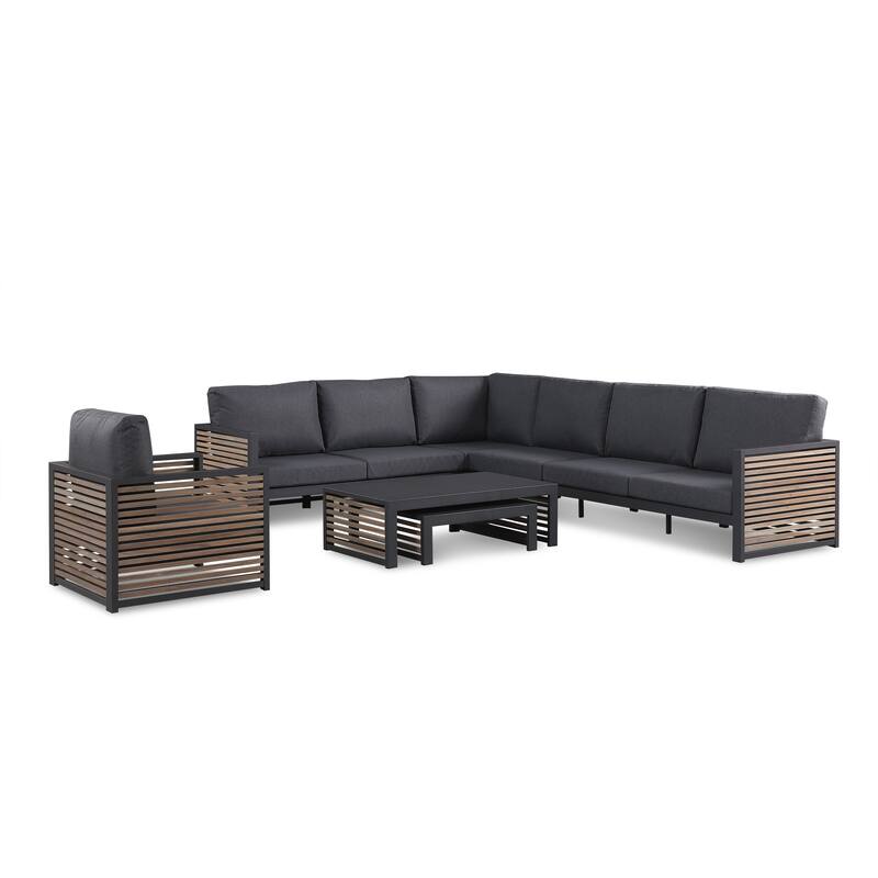 Cadora Teak 6 - Person Outdoor Sectional Seating Group- Left Hand Facing