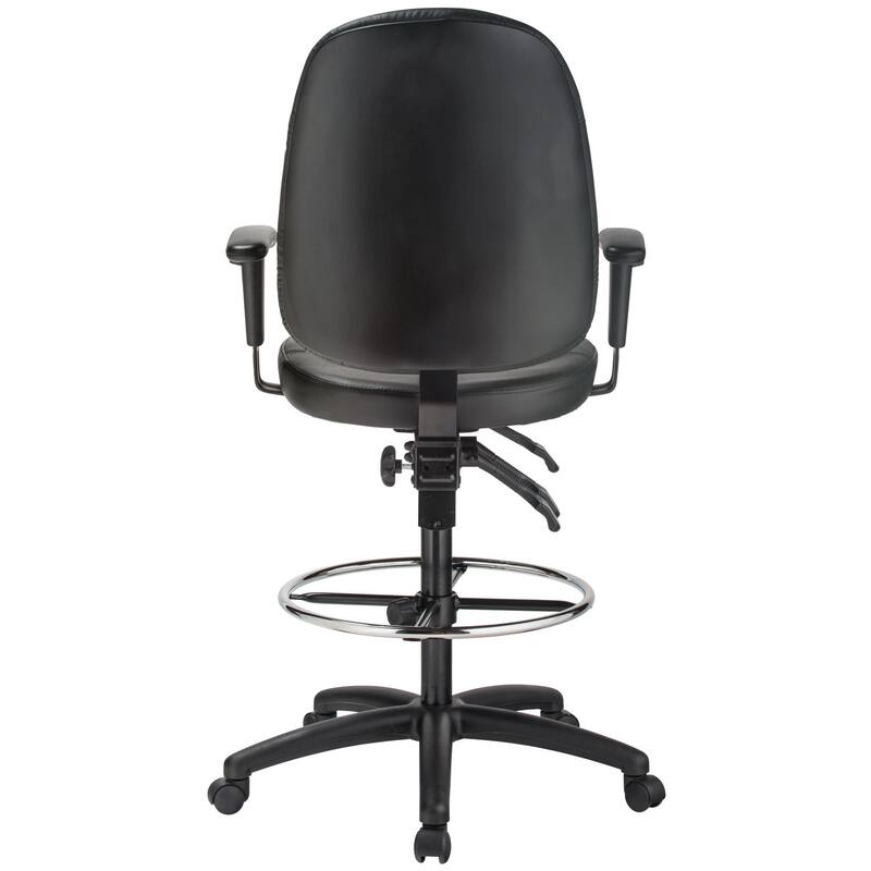 Modern Drawing Chair - Black Leather High Back Desk Chair, Ergonomic Office Chair, Contemporary Minimalism Design
