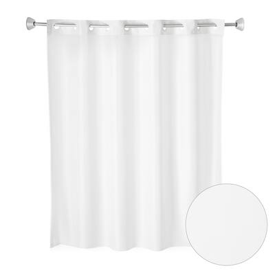 Whitmor No Hook Split Ring Shower Curtain, w/No Snap Liner, 71" x 80"