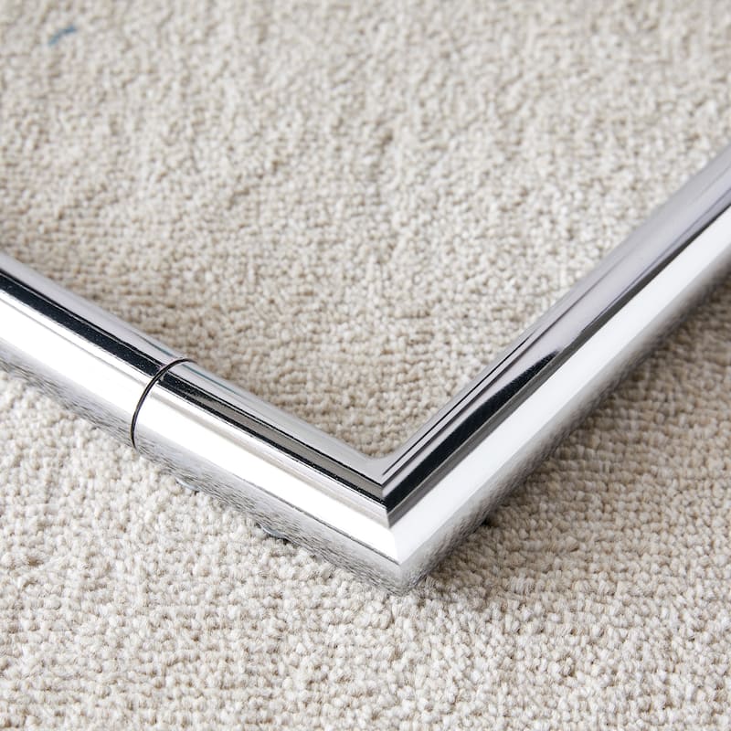 Black shoe changing bench silver metal legs