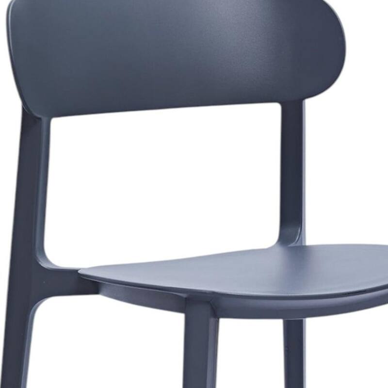 HomeRoots Set of Four Gray Heavy Duty Plastic Dining Side Chairs - 20.46 in. x 30.50 in. x 18.89 in.