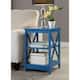 Copper Grove Cranesbill X-base End Table with Shelves - Blue
