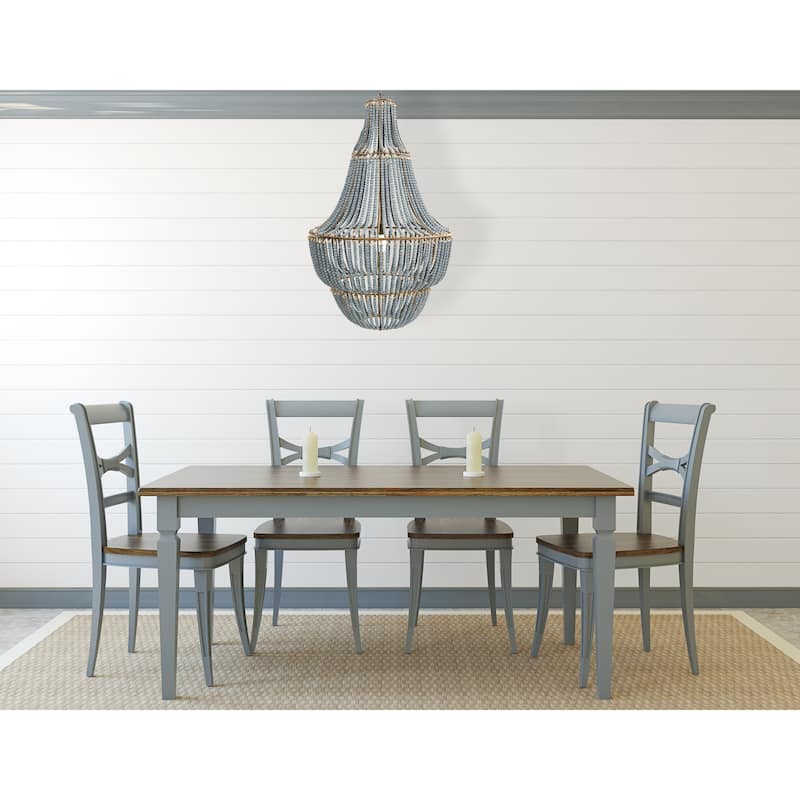 Draped Wood Bead Chandelier