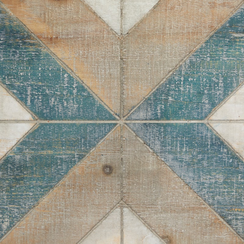 Multi Colored Wooden Handmade Southwestern Geometric Home Wall Decor