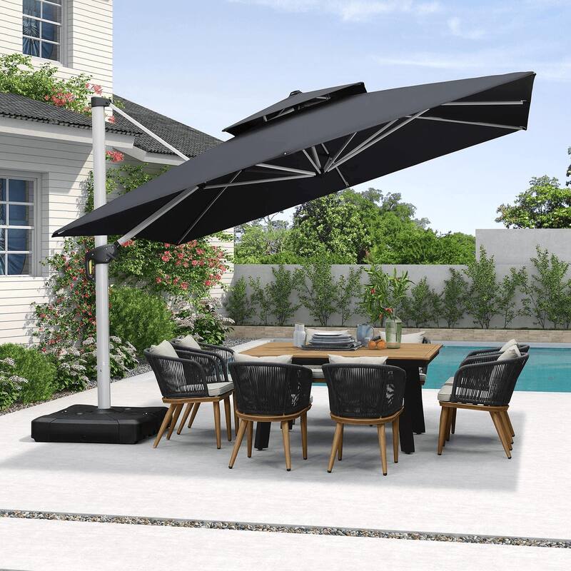 PURPLE LEAF 11 ft Square Patio Offset Umbrella