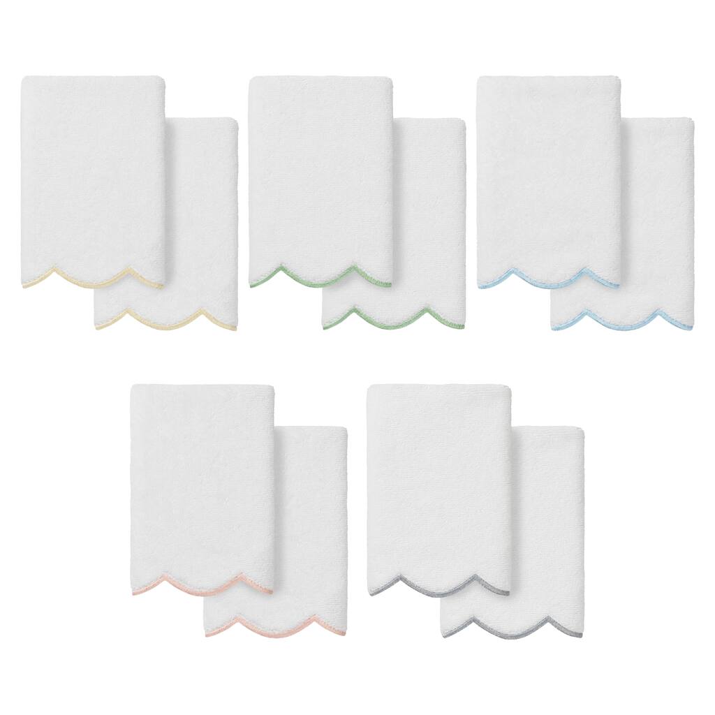 Authentic Hotel and Spa 100% Turkish Cotton ADORNIA Scallop Fingertip Towel Set