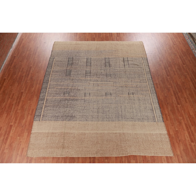 Hand Woven Oriental 100% Jute Carpet Southwestern Modern Purples Kilim Area Rug - 13' 1'' X 10' 6''