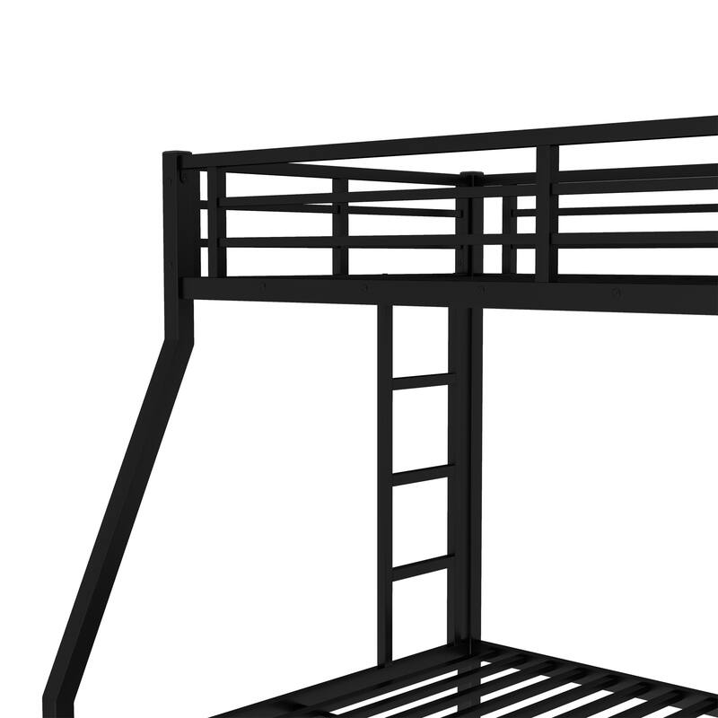 Twin over Full Metal Bunk Bed with Trundle, Black