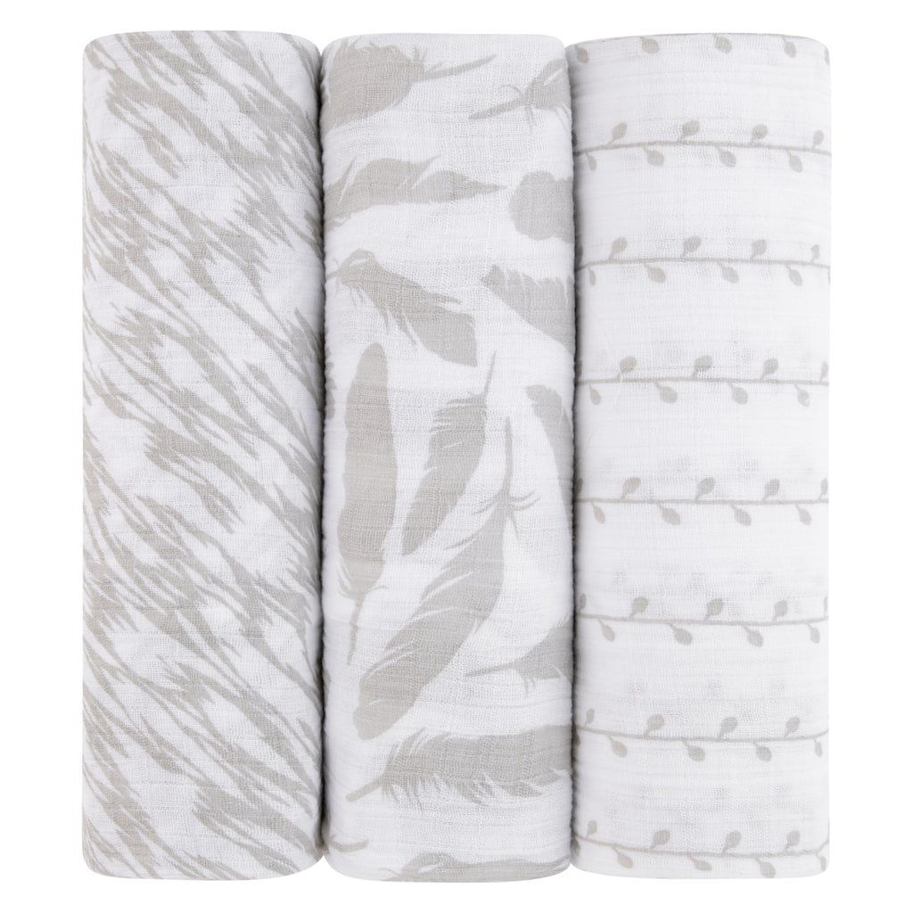 Ely's & Co. Cotton Muslin Swaddle Blanket - 3 Pack - 42"x42"