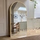 preview thumbnail 36 of 74, Modern Arched Full Length Aluminum Alloy Floor Mirror Standing Mirror 71x28 - Brushed Gold