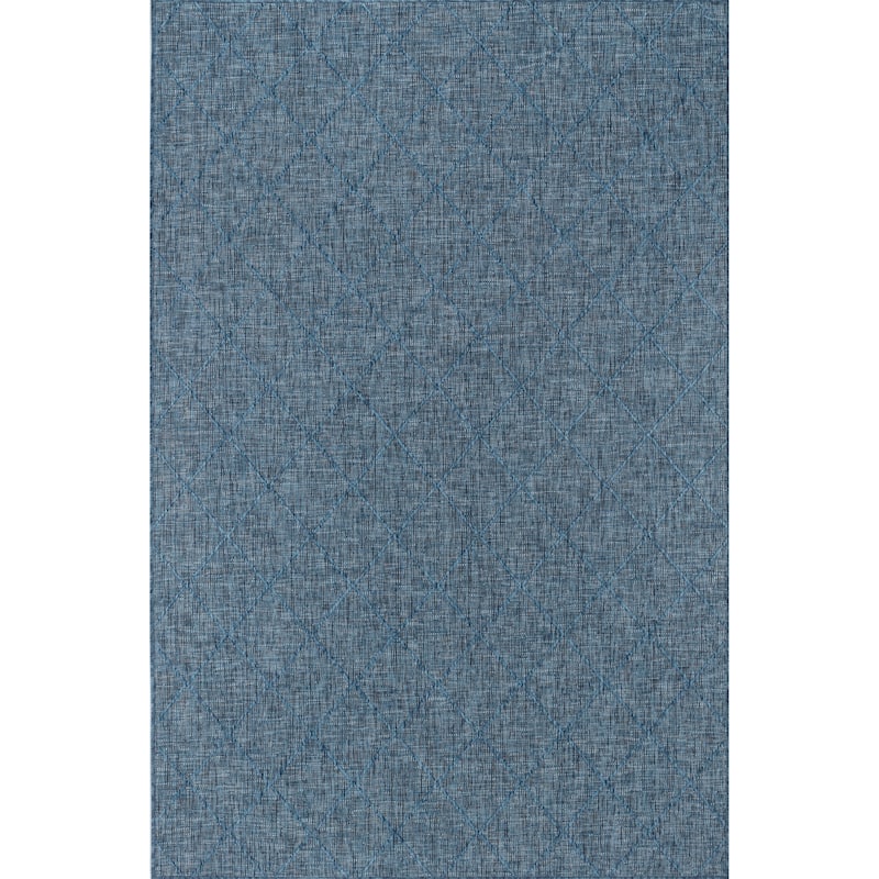 Larissa Collection Geometric Blue Indoor/Outdoor Area Rug - 7'8'' X 10'8''