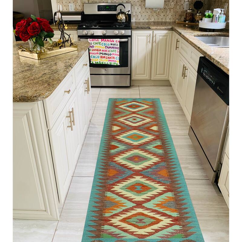 Sangat Flatweave Socorro Ivory/Red Runner - 2'0" x 6'11"