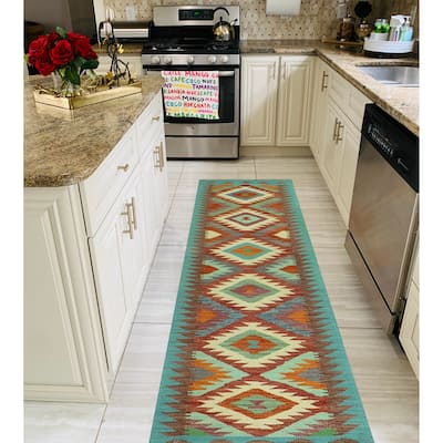 Sangat Flatweave Socorro Ivory/Red Runner - 2'0" x 6'11"