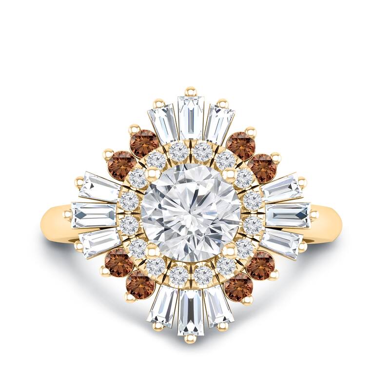 Auriya 14k Gold 1 1/2ctw Ballerina Halo Diamond Engagement Ring Certified (G-H, VS1-VS2)