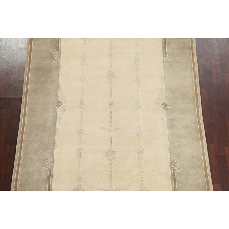 Nepalese Vegetable Dye Oriental Area Rug Wool Hand-knotted Carpet - 6'1" x 9'0"